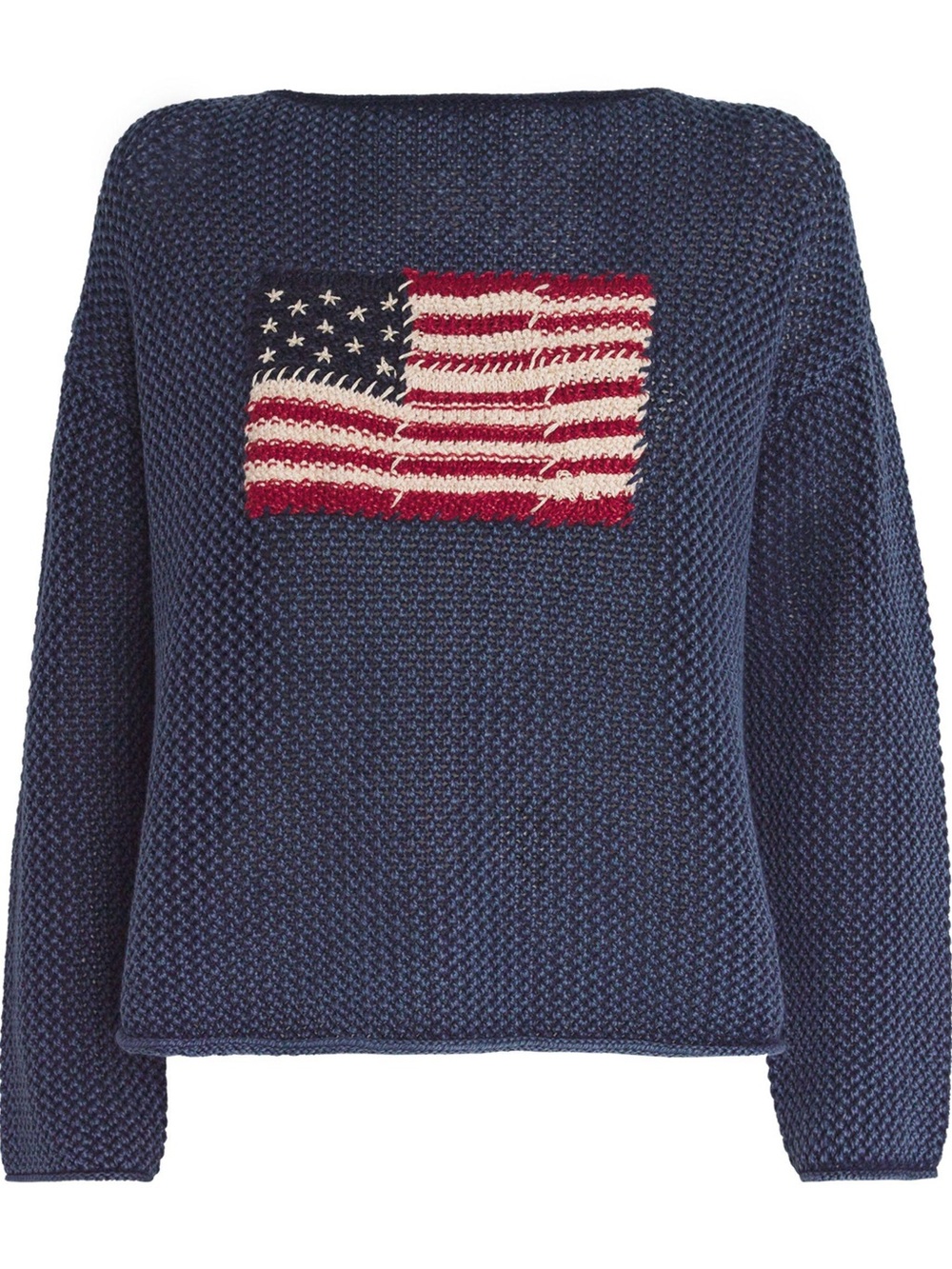 Polo Ralph Lauren Pointelle Knit American Flag Pullover Sweater